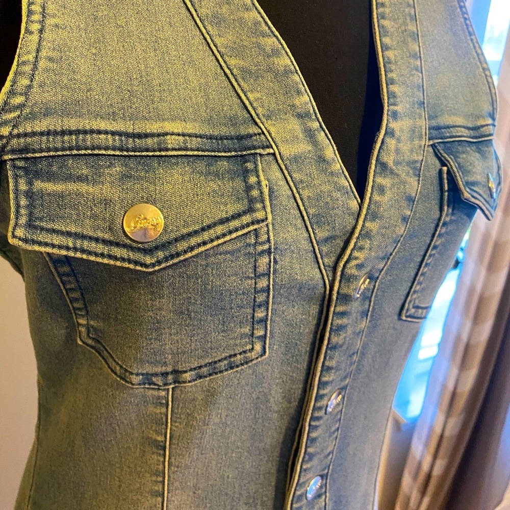 Guess button up denim jean dress